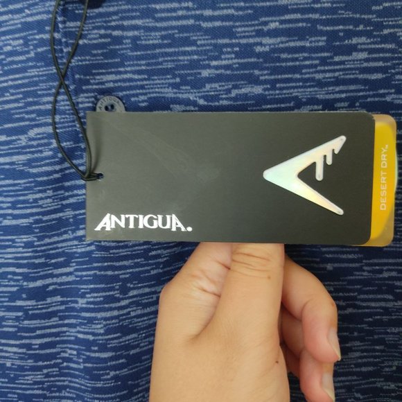 ANTIGUA Polo Golf Shirt Mens Size Large Blue Short Sleeve - Picture 4 of 12